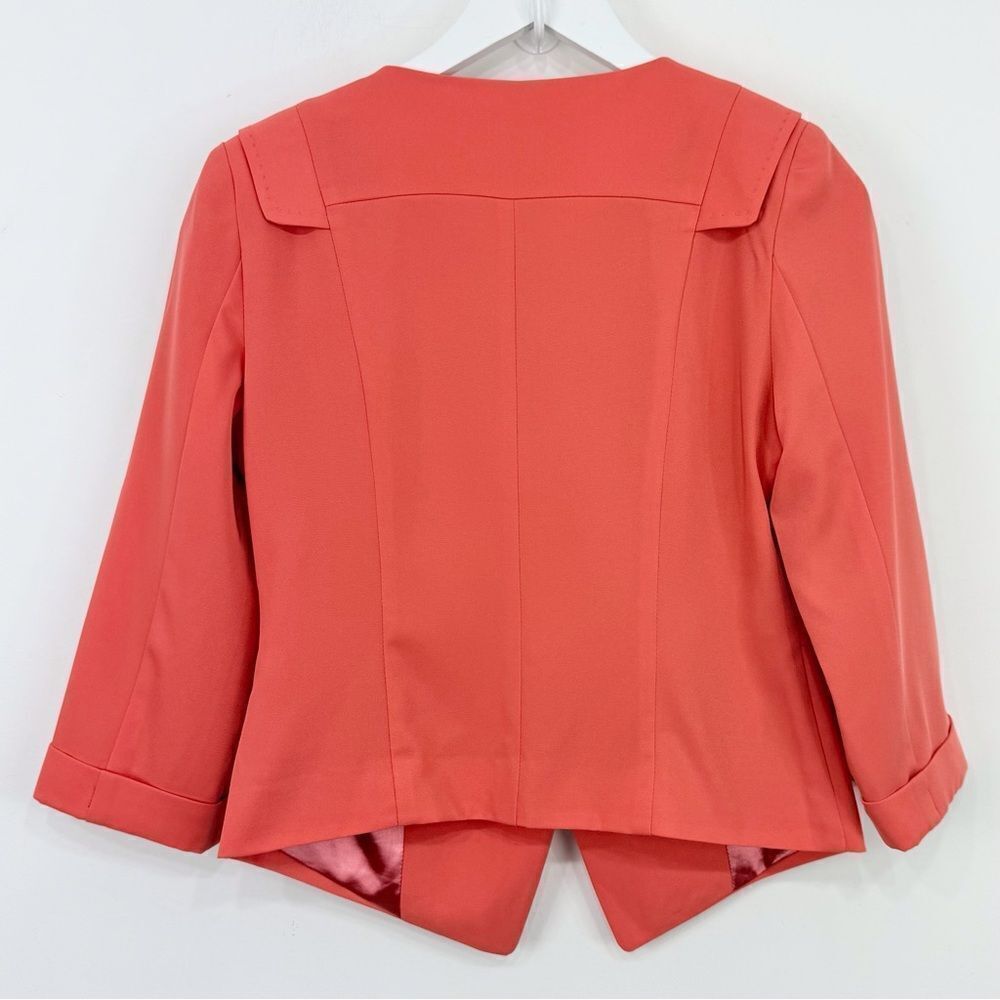 Birryshop Coral Orange Asian Lined Sprin Summer Blazer Jacket NEW - Picture 11 of 16